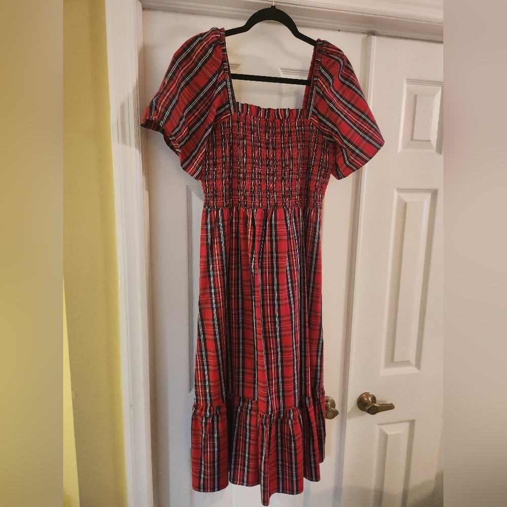Draper James red plaid dress
